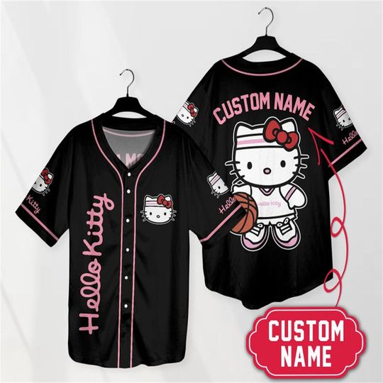 Customized Hello Kitty baseball jerseys, Kitty Cat baseball jerseys, Disneyland shirts