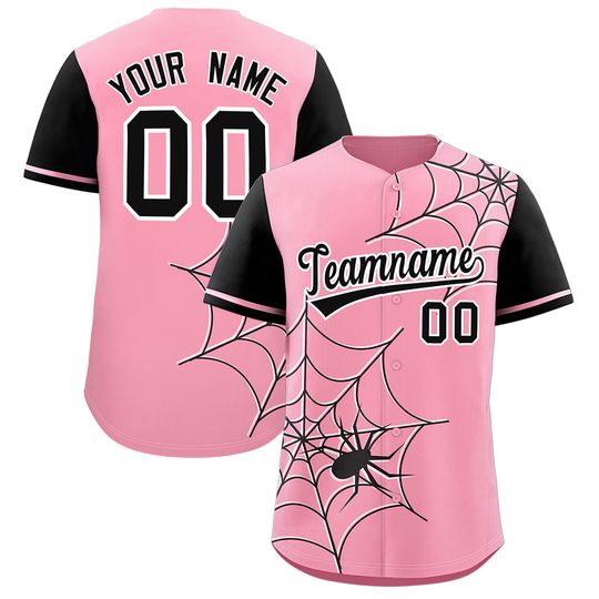 Discover Custom Spider Full Button Baseball Jersey Stitched Personalized Baseball Shirts Sports Uniforms for Teams