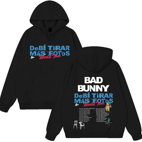 Rapper Bad Bunny DeBi TiRAR MaS FOToS DTMF World Tour Vintage Hoodie New Style Women Couple Winter Wear Harajuku Sweatshirt Tops