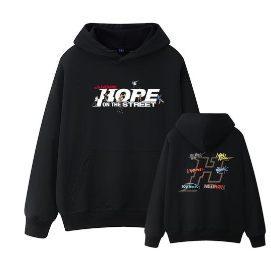 Discover J-Hope Album Hope On The Street Series Hoodies Print Hooded Sweatshirt for Fans Clothes Kpop Fashion Men Women Clothing