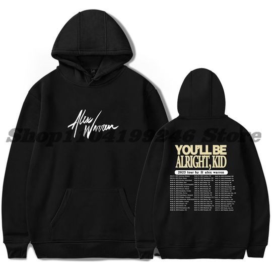 Discover Alex Warren  YOU'LL BE ALRIGHT KID 2025 Tour Merch Hoodie Men/Women Casual Tops Long Sleeve Sweatshirts