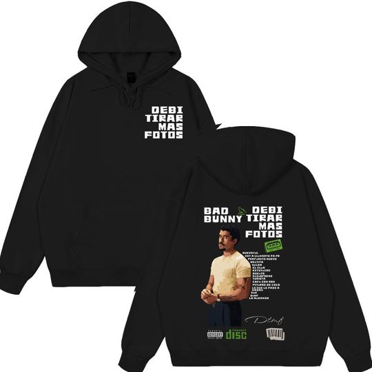 2025 New Style Rapper Bad Bunny DTMF Debí Tirar Más Fotos Hoodies Women Couple Winter Wears Classic Pullover Hip-hop Tracksuits