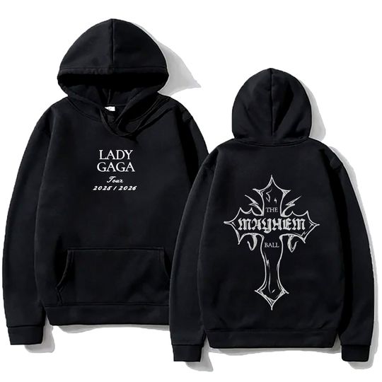 Ld ga fashion hoodies Ld ga MAYHEM Cross Cutoff Print Sweatshirt Fall Retro With Hooded Clothing Unisex Loose Streetwear