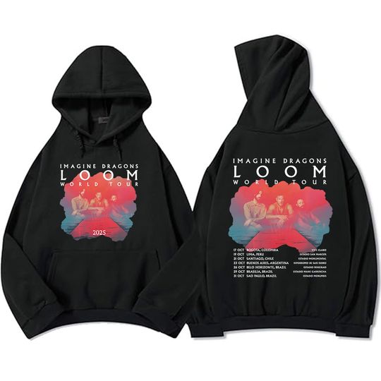 Discover Loom Tour 2025 Hoodies Imagine Dragons Band Graphic Sweatshirt Long Sleeve Fashion Hooded Pullovers Women Men Clothing Autumn
