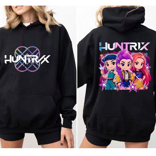 Anime K-Pop Demon Hunters Hoodie Harajuku O-neck Youth Sweater Kpop Huntrix Girl Band 90s Derpy Tiger Girl Trendy Hip Hop Hoodie