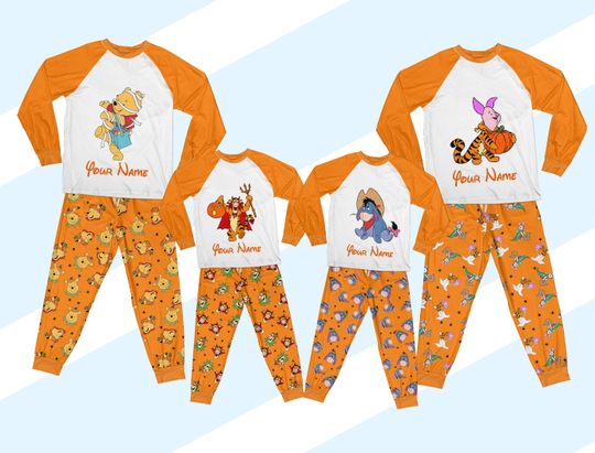 Discover Ddisney Winnie the Pooh Pajamas Set Ddisney Halloween Sleepwear Halloween Matching Family Cartoon Movie PJ Halloween Pajama For Ddisney Fans