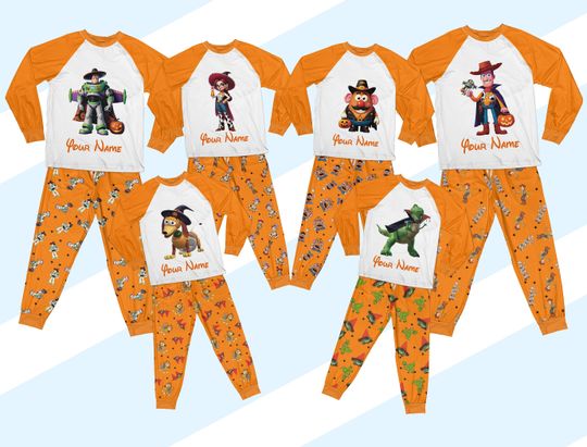 Discover Ddisney Ttoy Story Pajamas Set Buzz Llightyear Woody Halloween Sleepwear Halloween Pajama Matching Family Cartoon Movie PJs For Kids Adults