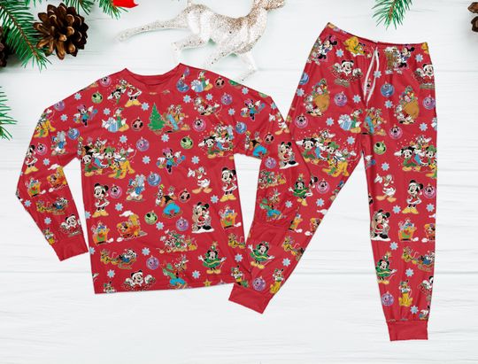 Disney Mickey Pajamas Set Disney Pajama Christmas Sleepwear Christmas Matching Family Cartoon Movie PJ Christmas Pajama For Ddisney Fan