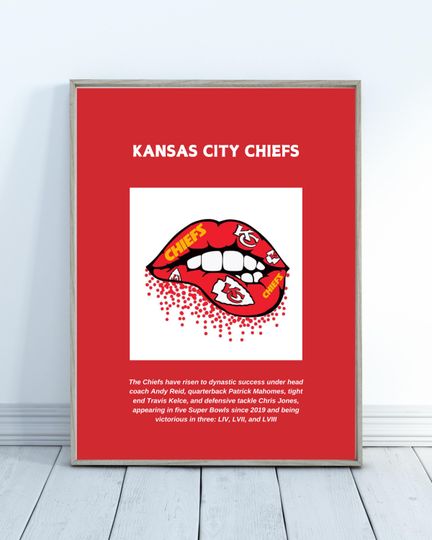 Kansas City Chiefs Poster - Super Bowl - Patrick Mahomes Poster - Football Poster - football Wall Art - Boys Valentines Gift - Bedroom Poster