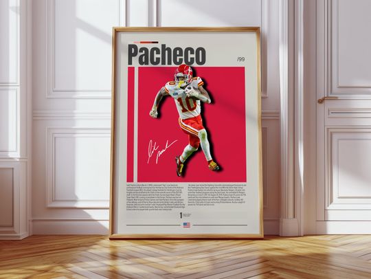 Isiah Pacheco Poster, Kansas City Chiefs Print, football Poster, Sports Poster, football Fans, Football Poster, football Wall Art, Sports Bedroom Posters
