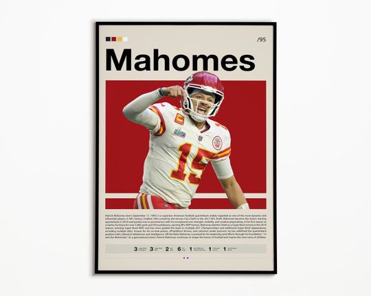 Discover Patrick Mahomes Poster, Kansas City Chief Poster, football Poster, Sports Poster, Football Poster, football Wall Art, Sports Bedroom Posters