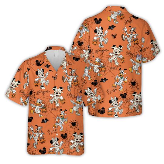 Discover Halloween Ddisney Hawaiian Shirt Halloween Jersey Mummy Minnie Donald Mickey Jersey Halloween Party Matching Outfit For Ddisney Family Trip