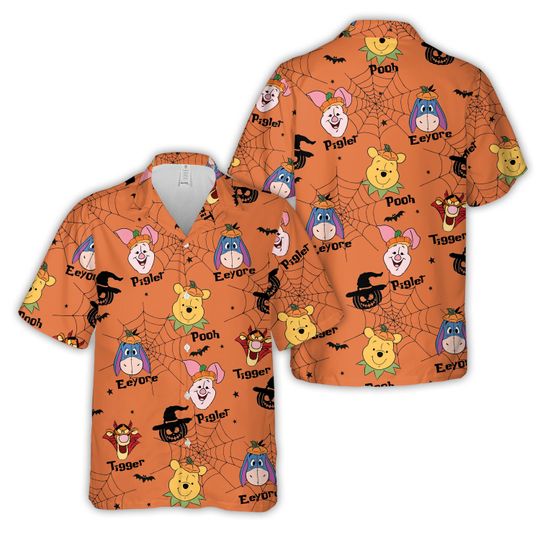 Halloween Ddisney Hawaiian Shirt Halloween Jersey Mummy Minnie Winnie The Pooh Jersey Halloween Party Matching Shirt For Ddisney Family Trip
