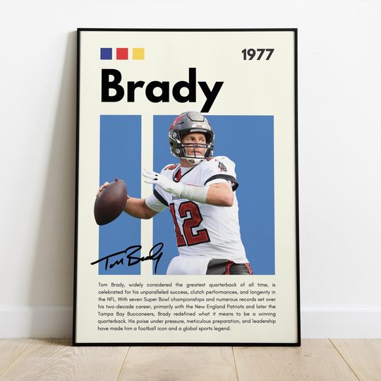 Tom Brady Poster |Tampa Bay Buccaneers| Sport Poster| Football | football wall art| football poster | Bedroom Sport Decor| Man's Cave Sport Fan Decor