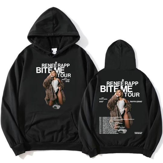 Discover Bite Me Tour 2025 Hoodies Singer Reneé Rapp Graphic Sweatshirts Women Men Clothing Hip Hop Fleece Unisex Streetwear Sudaderas
