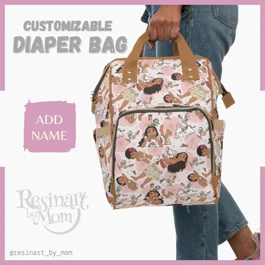 Moana Diaper Bag, Baby Diaper Bag, Disney Princess Baby Bag