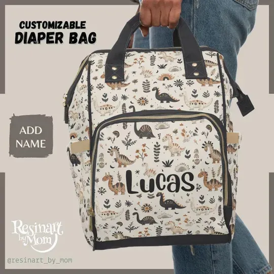 Boho Dinosaur Diaper Bag