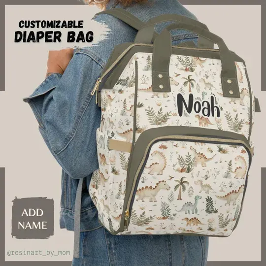 Boho Dinosaur Diaper Bag