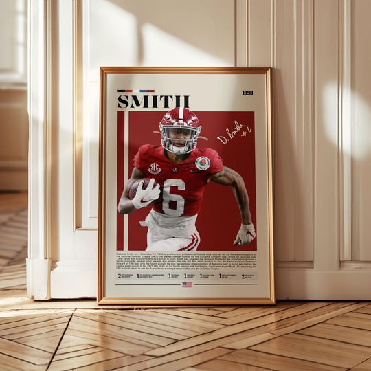 DeVonta Smith Poster,  Philadelphia Eagles Print, football Poster, Sports Poster, football Fans, Football Poster, football Wall Art, Sports Bedroom Posters