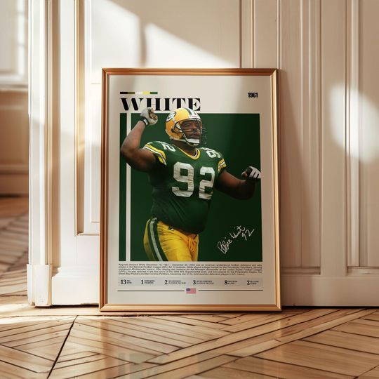 Reggie White Art Print: Philadelphia Eagles/Green Bay Packers football Poster