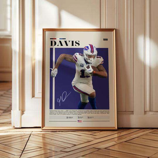 Gabe Davis Poster,  Buffalo Bills Print, football Poster, Sports Poster, football Fans, Football Poster, football Wall Art, Sports Bedroom Posters