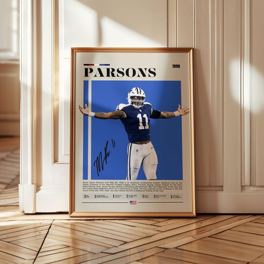 Micah Parsons Poster, football Poster, Sports Poster, Modern Sports Art, football Gifts, Super Bowl Poster, American Football Poster