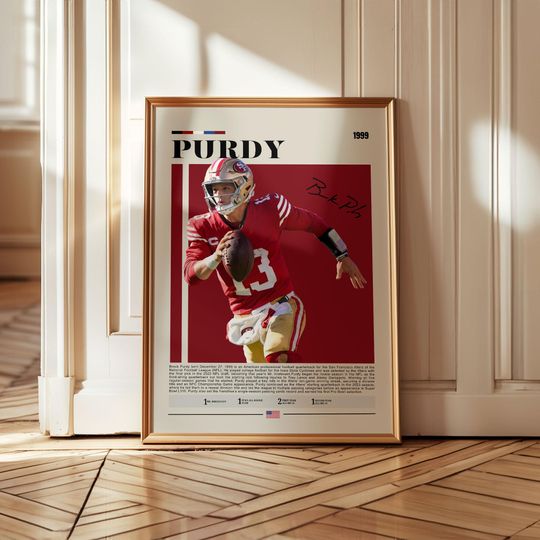 Brock Purdy 49ers Poster: football Quarterback Art, San Francisco Football