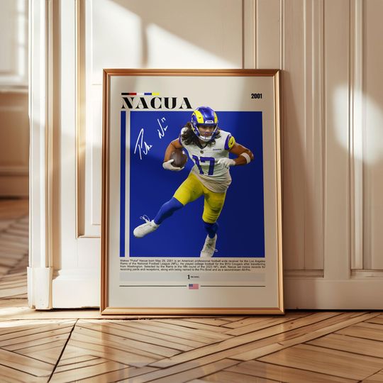 Discover Puka Nacua Poster  Los Angeles Rams football Wall Art, Football Wide Receiver Print, Sports Gift for Fans, Game Room or Man Cave Decor