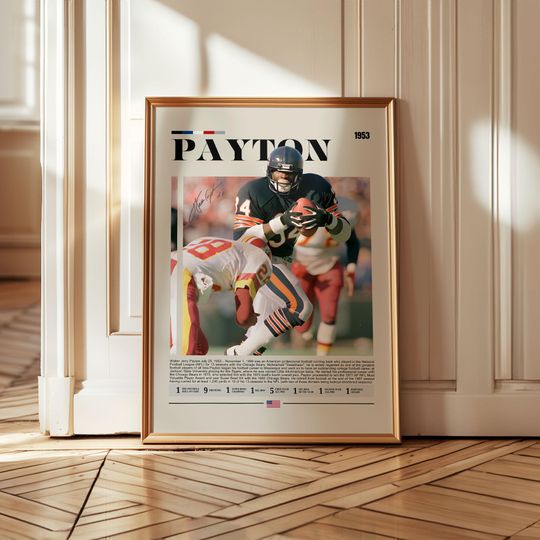 Walter Payton Poster, Chicago Bears Poster, football Poster, Sports Poster, football Fans, Football Poster, football Wall Art, Sports Bedroom Posters