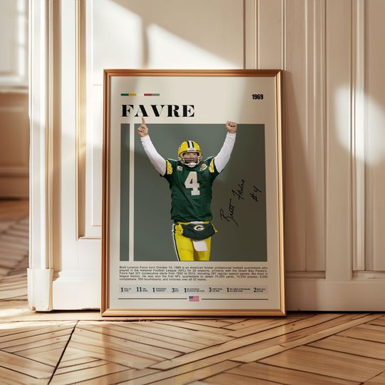 Brett Favre Poster, Minnesota Vikings Print, football Wall Art, Football Player Poster, Vikings Fan Gift, Sports Bedroom Decor, Favre Art