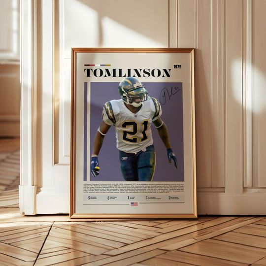 Discover LaDainian Tomlinson Poster, Pittsburgh Steeler Print, football Wall Art, Football Player Poster, Sports Bedroom Decor, McCaffrey Art