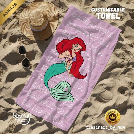 Discover Little Mermaid Beach Towel, Beach Towel Gift, Summer Towel