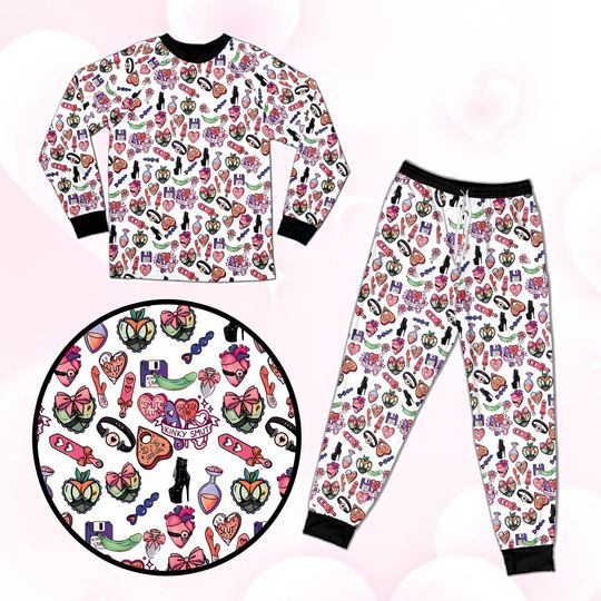 Discover Sexy Smut Halloween Pajamas Set, Spooky Adult Humor Couple PJs, Funny Matching Sleepwear for Halloween Party & Fall Nights