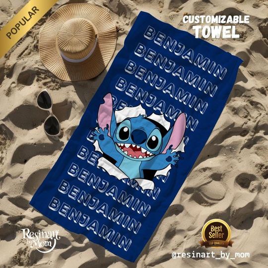 Discover Personalized Stitch Beach Towel, Beach Towel Gift, Summer Towel
