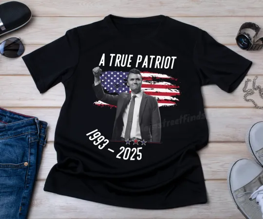 Discover Charlie Kirk Shirts, A True Patriot T-shirt Saying RIP Memorial
