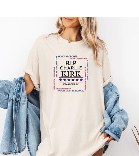 Discover Charlie Kirk Shirt, Ideas Dont Die Shirt, Comfort Colors Oversized Graphic Tee, Free Speech Political Statement T-Shirt