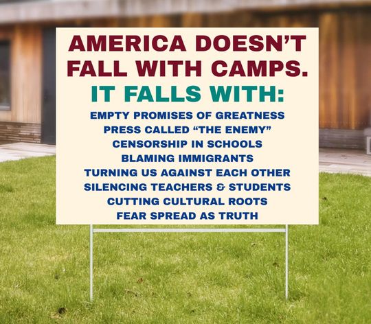 Discover America Doesn't Fall With Camps Yard Sign, Anti Trump Sign, Political Yard Sign, Trump Protest Signs, Immigrants Rights, Human Rights Sign