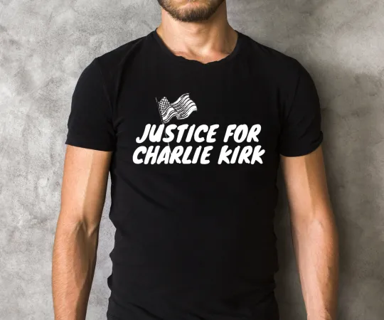 Discover Charlie Kirk Shirt - Justice USA America Men's T-Shirt