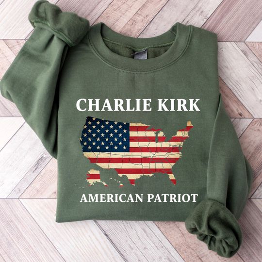 Discover Charlie Kirk Sweatshirt, A True Patriot Sweat, Christian Sweatshirt, Faith Based Unisex Sweat, Activist Sweat, Charlie Kirk Sweat, USA Flag