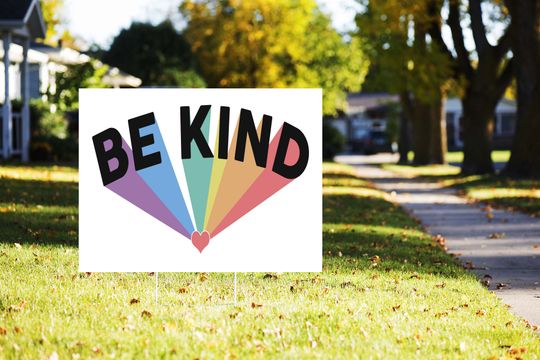 Retro Be Kind Yard Sign