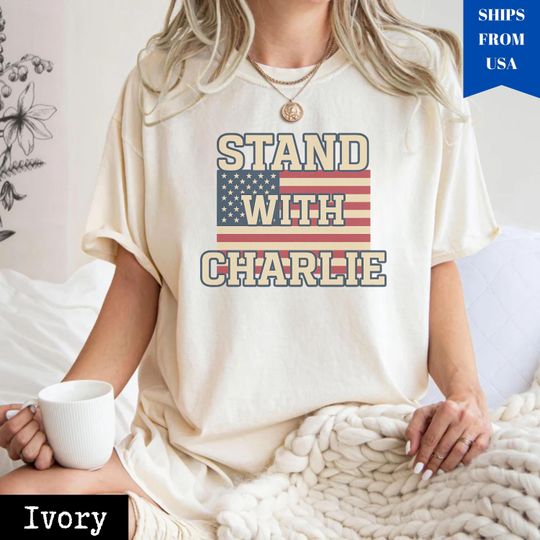 Discover Stand With Charlie Shirt, Pray for Charlie Kirk Shirt, Charlie Kirk Assassination Shirt, Make America Great Again