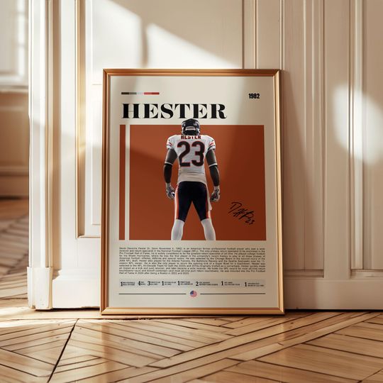 Devin Hester Poster, Chicago Bears Poster, Sports poster, football Poster, football Fans, Football Poster, football Wall Art, Sports Bedroom Posters