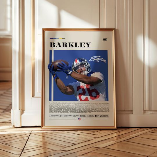 Saquon Barkley Poster, Philadelphia Eagles Print, football Poster, Sports Poster, Football Poster, football Wall Art, Sports Bedroom Posters