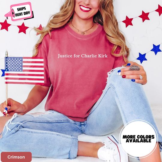 Discover Comfort Colors Justice for Charlie Kirk Shirt Pray We Stand With Charlie Political Human Rights Gift for Conservative Activist Christian