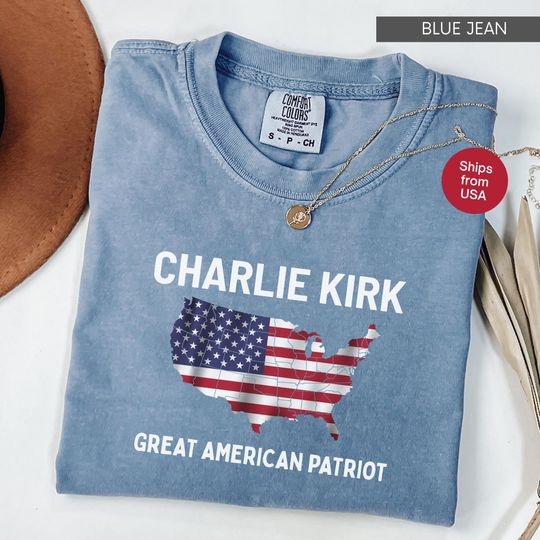 Discover Comfort Colors Pray for Charlie Kirk Shirt, Patriotic Charlie Kirk T-Shirt, Faith-Based Unisex Tee, Political Awareness To