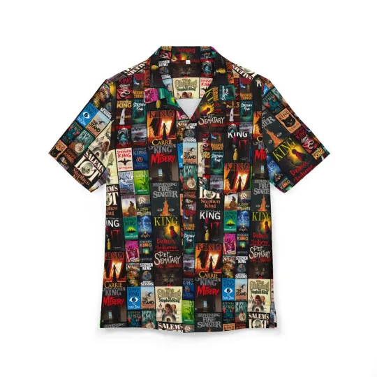 Stephen King Book Cover Hawaiian Shirt, Book Lovers Gift