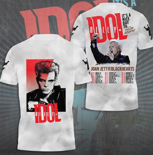 Billy Idol It S Nice Day To Tour 2025 3D Unisex T-Shirt