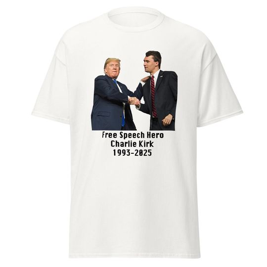 Discover Charlie Kirk T Shirt Shirt Free Speech Warrior Hero
