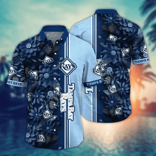 Discover Tampa Bay Rays Dual Tone Bloom Hawaiian Shirt Unisex Summer Aloha