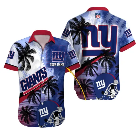 Discover Personalized New York Giants Palm Breeze Hawaiian Shirt Unisex Summer
